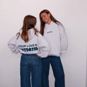 Your Love is Outdated Hoodie White Marle blue print